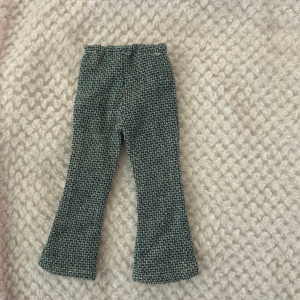 Vtg 60’s/70s handmade doll pants flare bell bottoms Fits most 18’dolls blue/wht